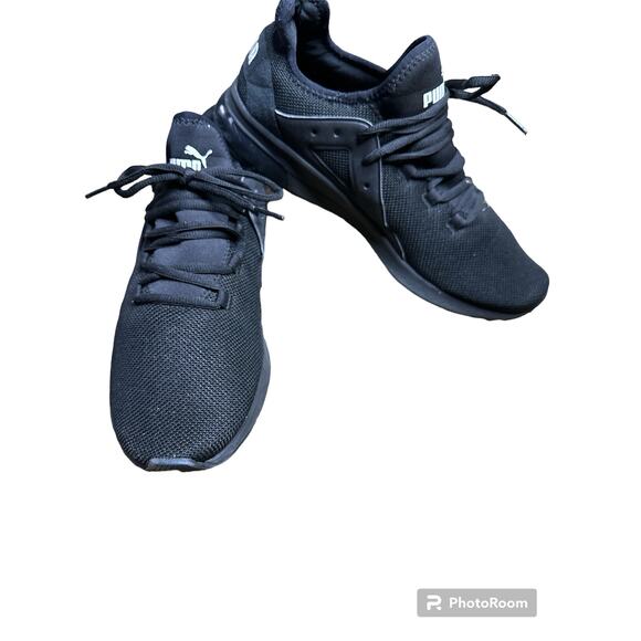 Mens Puma Electron Street Black Lace Up Running Athletic Workout Shoes Size 11 - Picture 1 of 8